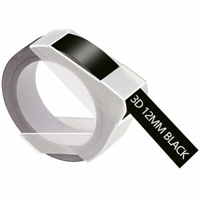 BESTTECHTRADING For DYMO 3D Embossing Label Tape Organizer Xpress A521209 White/Black 12mmx3m