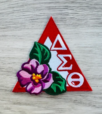 4" Delta African Violet Iron on/Sew on Patch, 1913, Embroidered Patch, #P-4193 - Image 1 of 2