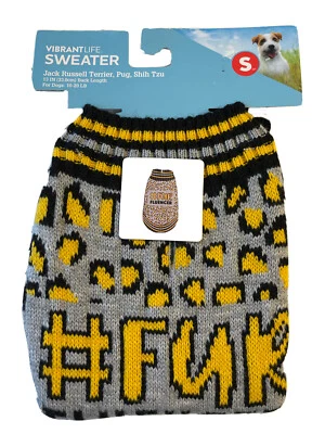 Vibrant Life Size Small “#FURFLUENCER”Sleeveless Knitted Dog Pet Sweater - Image 1 of 4