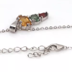 Collar de plata esterlina 925 amarillo dorado citrino, turmalina y granate - Imagen 1 de 4