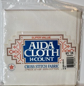Super Value Cross Stitch Fabric Aida 14 Count white 12”x 18” - Picture 1 of 1