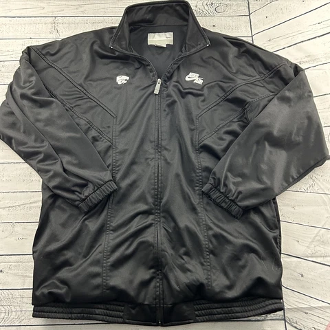 Vintage Y2K Nike Air Kansas State Full Zip Track Jacket Men's XL Black Cover