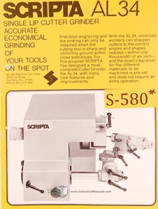 Scripta AL34, Cutter Grinder Instructions Parts and Wiring Manual - Picture 1 of 1