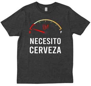 Necesito Cerveza Spanish Quote I Need Beer Funny Animal Lovers Trendy T-shirt - Picture 1 of 7