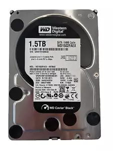 Western Digital CAVIAR BLACK WD1502FAEX 1.5TB 7200 RPM 64MB Hard Disk Drive - Picture 1 of 2
