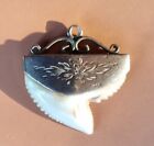 Victorian  Antique Shark Tooth Pendant 9Ct Gold Setting