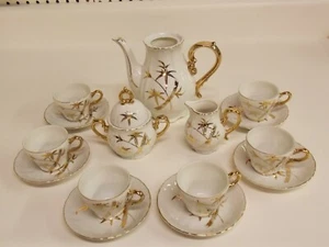 VINTAGE JAPANESE HAND PAINTED BAMBOO 16 pc. TEA SET!! - Picture 1 of 5