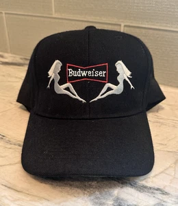 Budweiser beer baseball cap hat Embroidered logo Bikini Girls SnapBack Black - Picture 1 of 10