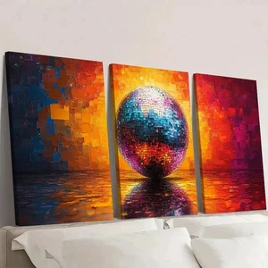 3pcs Graffiti Abstract Disco Ball ART h Wall Art Canvas Framed 50x70cm - Bild 1 von 2
