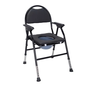 Schwarz Toilettenstühle höhenverstellbar, Toilettenstuhl fahrbar für senioren - Bild 1 von 11