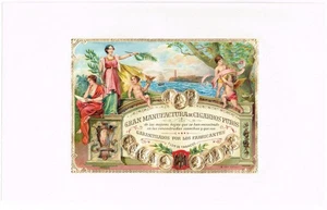ORIGINAL 1900 CIGAR BOX LABEL ANTIQUE EMBOSSING VERY PRETTY SCENE RARE - Picture 1 of 1