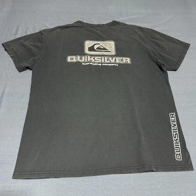 Quicksilver Vintage logo T-Shirt - Mens L - Black Y2K Skate Surfwear Spellout - Image 1 of 4