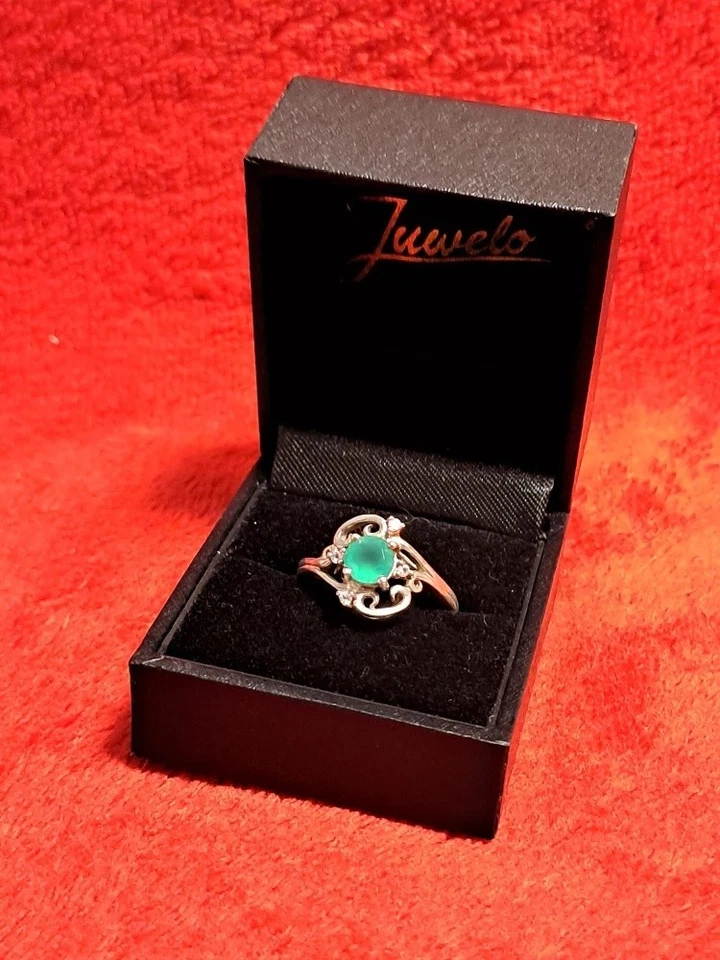 Juwelo grüner Chalzedon - Silberring , Zustand neuwertig - Bild 1 von 4