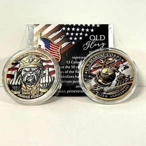 * US Marine Corps 250th Anniversary SET with Pin Challenge Coin - Bild 1 von 6