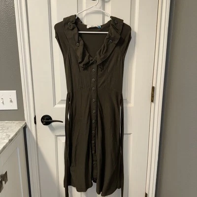 Nuevo con etiquetas Nuevo Vestido Suéter Anthropologie Sparrow Olive Kindred Spirit Volantes Talla S  Foto 1 de 4