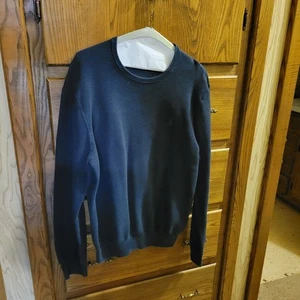 Polo Ralph Lauren testurizzata blu navy 100% cotone Pima maglione uomo taglia extra large - Foto 1 di 4