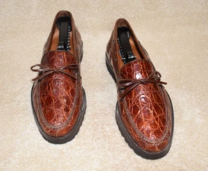 GORGEOUS ITALIAN PREMIER BY NORDSTROM "GENUINE CROCODILE" LOAFERS 9 M $695 - Picture 1 of 8