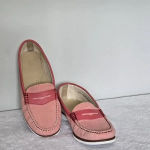 Weejuns By G.H Bass Women's Denim/ Leather Penny Loafers, Rare Pink, Size 9.5M - Picture 1 of 20