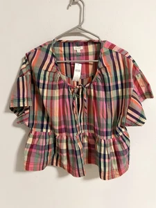Anthropologie Pilcro Size M The Tavi Blouse Babydoll Tee Edition Top Cotton NEW - Picture 1 of 10