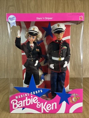 1991 VINTAGE MARINE CORPS Set BARBIE & KEN #4704 NRFB Special Edition - Image 1 of 4