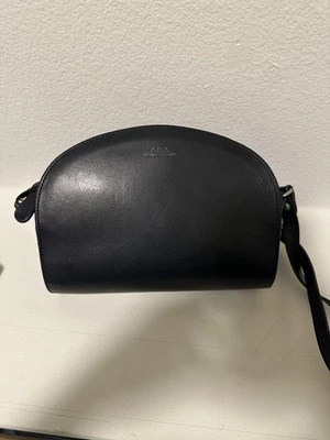 APC Demi Lune Half Moon Crossbody Shoulder Bag Black Leather Made in Portugal - Image 1 of 4