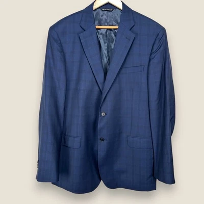 Casaco esportivo masculino Ermenegildo Zegna Saks Fifth Avenue blazer 44R xadrez marinho Itália - Imagem 1 de 4