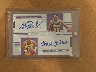 2024 National Treasures Magic Johnson Kareem Abdul-Jabbar Auto Dual /25 - Image 1 of 2