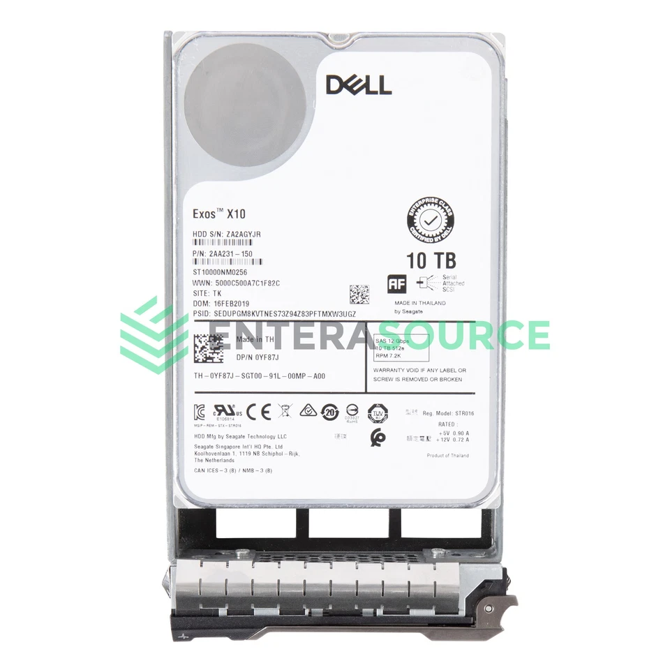 Dell YF87J 10TB 7.2K NL SAS 3.5" 12Gbps Hard Drive | ST10TBNM0256 | PV ME - Image 1 of 1