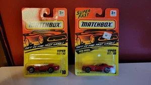 Matchbox Superfast 1992 Dodge Viper RT/10 Coll #10. 1 W/Chrome, 1 W/Gold Wheels - Picture 1 of 6