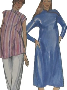 1980s Cheongsam Mandarin Dress Blouse Maternity Butterick 3189 Sewing Pattern - Picture 1 of 3