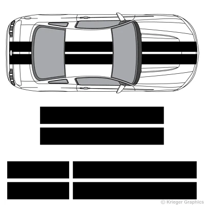 Kit de decalques de vinil 10" listras de corrida sólidas 3M 10 polegadas para Ford Mustang - Imagem 1 de 4