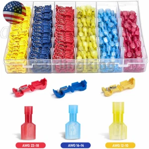 240/60pcs T-Tap Splice Wire Connector Insulated Spade Electrical Crimp Terminals - Picture 1 of 11