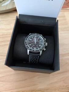 Citizen Brycen Black Leather Band Eco-Drive Mens Watch - Picture 1 of 1