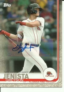 2019 Topps Pro Debutto autografo Greyson Jenista card # 115 Flordia Fire Frog - Foto 1 di 1