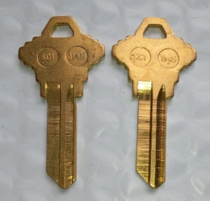 Vintage  Brass  1145 SCI Uncut Key Blank    set of 2                        {m} - Picture 1 of 2