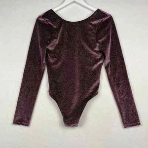 Victoria Sport Women's Size S Purple Glitter Sparkle Long Sleeve Bodysuit - Picture 1 of 7