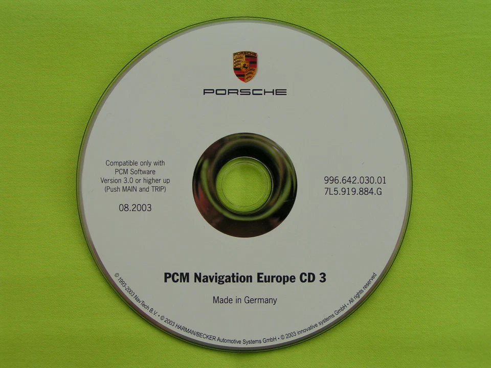 NAVIGATION CD DÄNEMARK ENGLAND 2003 PORSCHE PCM 2.0 CAYENNE CAYMAN BOXSTER 911 - Bild 1 von 1