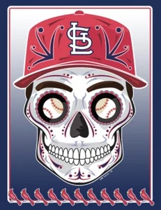 2 St. Louis Cardinals Sugar Skull Waterproof Vinyl Stickers 4.75 x 3.5 Car Decal - Picture 1 of 1