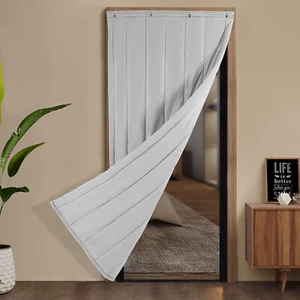 39.5*83in Gray Insulated Door Curtain Waterproof Thermal Cover Screen Door TOP - Picture 1 of 19