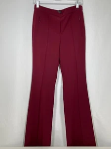 Theory Pull on Demitria Currant Admiral Crepe Red Flare Dress Pants Women's 6 - Picture 1 of 8