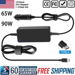 For Laptop PC Car Plug In USB C Type C PD AC Adapter Charger Power Supply Cable - Picture 1 of 21