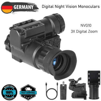NVG-10 1x Optische 1-3x Digital Zoom Wide View Infrarot Nachtsicht Monokular - Bild 1 von 4
