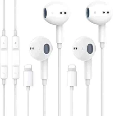 2X Bluetooth Wired Earphones for iPhone 14/13/12/11/XR/XS/X/8/7 - Image 1 of 4