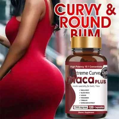 Black Maca Root 7500mg 120 Capsules Best For Extreme Curve Brazilian Butt & Hips - Image 1 of 4