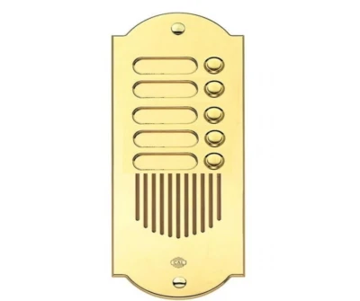 Pulsantiera per citofono ottone lucido 5 pulsanti oro lucido 5 FAMIGLIE - Immagine 1 di 4