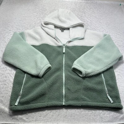 Eddie Bauer Sudadera con Capucha Vellón Cremallera Completa Verde Blanco Para Mujer Talla 2XL XXL Foto 1 de 4