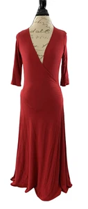 J Peterman Women's Size XS Sexy Red 3/4 Sleeved Super Soft Wrap Dress - Picture 1 of 7