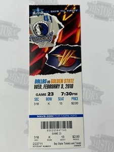 2010 Golden State Warriors Mavericks Ticket 2/3/10 Steph Curry Rookie Year - Picture 1 of 1