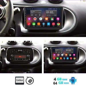 Für Smart Fortwo 453 14-19 Android 13 CarPlay 4+64GB Autoradio GPS Navi BT WIFI - Bild 1 von 15
