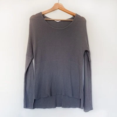 Suéter Helmut Lang Acanalado Calce Relajado Manga Larga Gris Taupe Talla S Foto 1 de 4